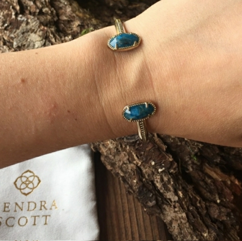 Kendra Scott Elton Gold Cuff Bracelet In APATITE - Picture 1 of 5